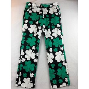 Royal & Awesome Men's Golf Pants 34/30 St. Patrick's Day Clover Print